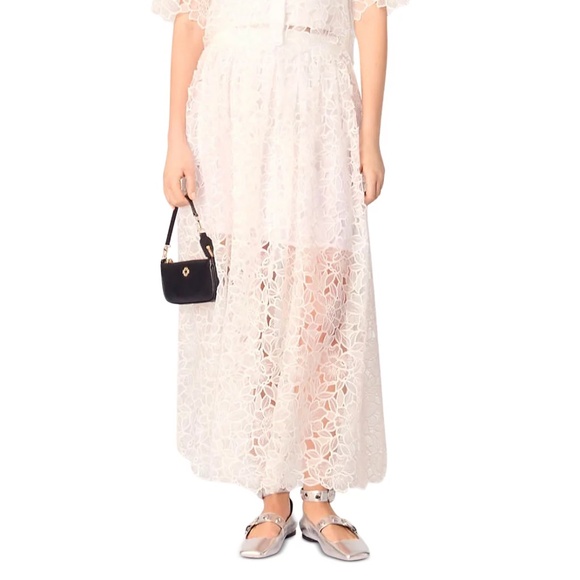 Jiblanche Floral Guipure Maxi Skirt - Picture 1 of 7